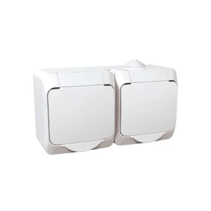 Priză dublă cu capac cedar plus 16 a 230 v alb schneider-electric