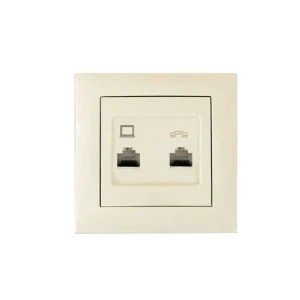 Двойная розетка rj45+rj11 rosa 10 a кремовый elmos
