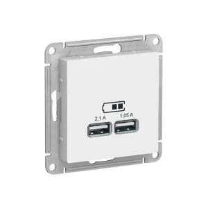 Розетка usb atlas design 1.05/2.1 а 5 в белый schneider-electric