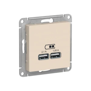 Розетка usb atlas design 1.05/2.1 а 5 в бежевый schneider-electric