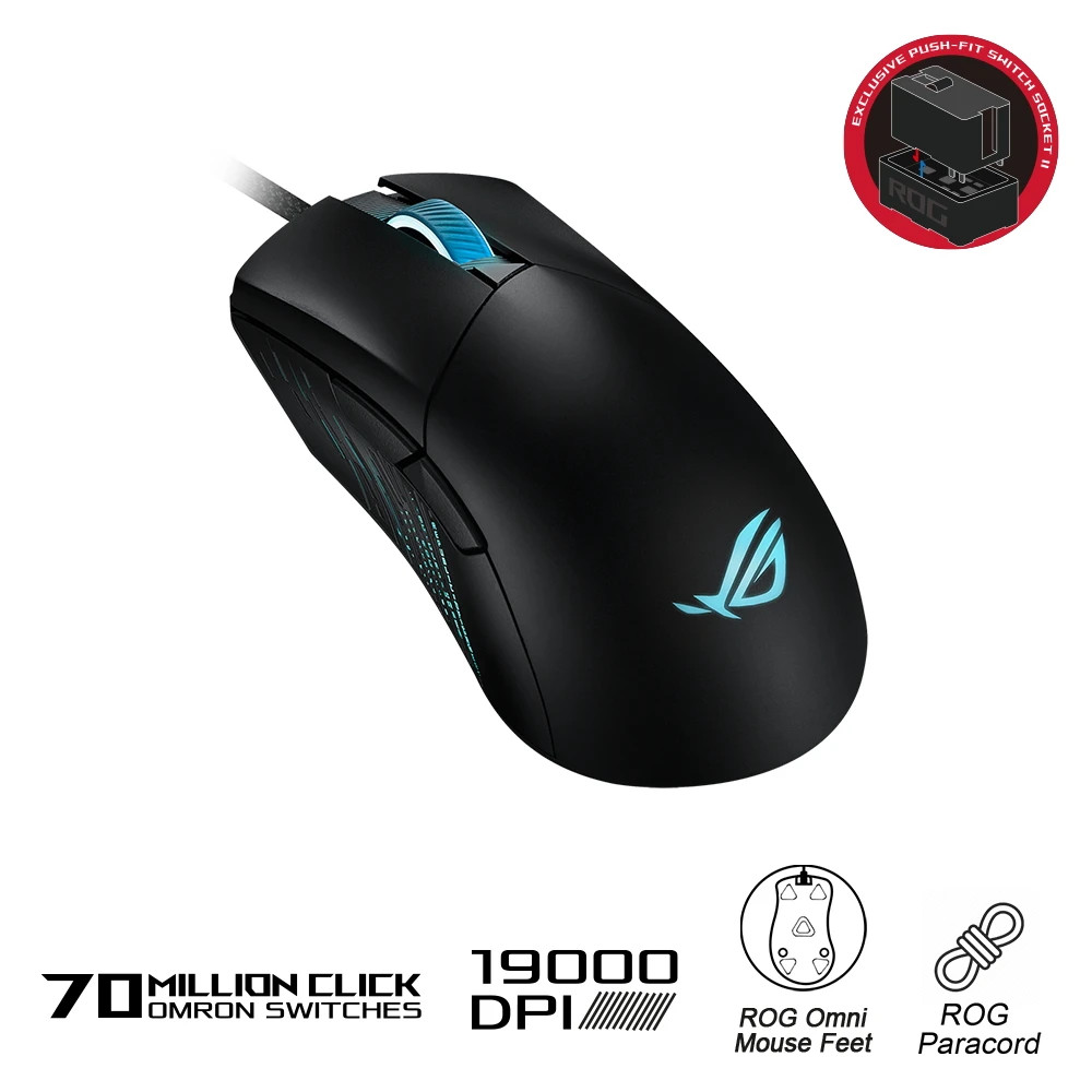 Gaming mouse asus rog gladius iii, negru 5