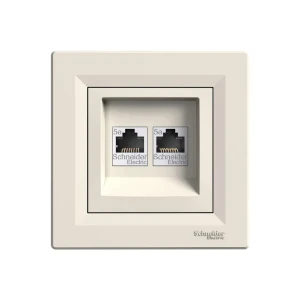 Priză de date dublă asfora crem schneider-electric