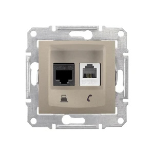 Priză de date dublă sedna 16 a 220 v titan schneider-electric
