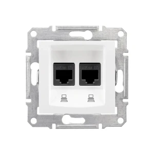 Розетка компьютерная двойная sedna белый schneider-electric