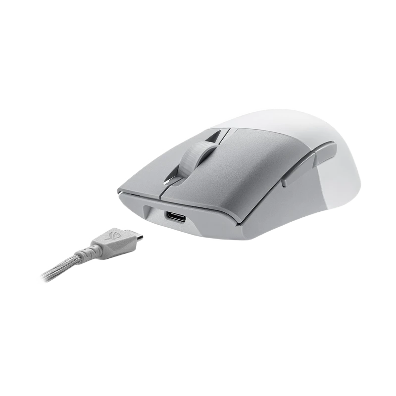 Игровая мышь asus rog keris wireless aimpoint, белый/серый 4