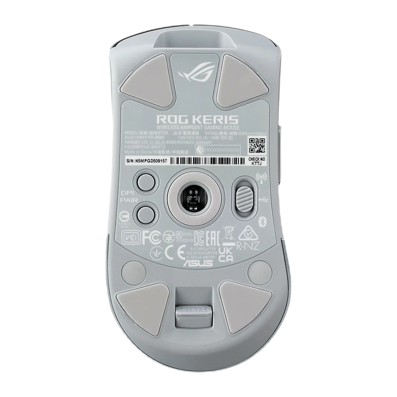 Игровая мышь asus rog keris wireless aimpoint, белый/серый 6
