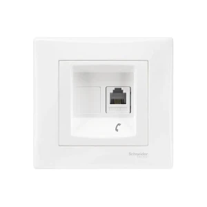 Priză de telefon anya 220 v alb schneider-electric