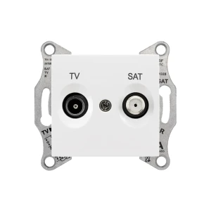 Тв/sat розетка sedna 220 в белый schneider-electric