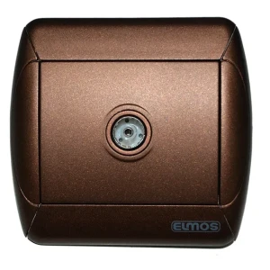 Тв розетка tl0125a коричневый elmos