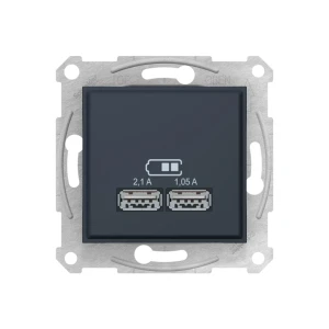 Priză încărcător usb sedna 1.05/2.1 a 5 v grafit schneider-electric