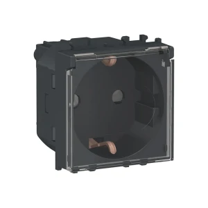 Унитарная розетка с защитой easy styl 16 a 250 в чёрный schneider-electric