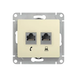 Priză de date dublă glossa 16 a bej schneider-electric