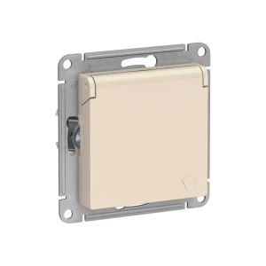 Priză cu protecție și capac atlas design 16 a 250 v bej schneider-electric