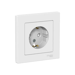 Унитарная розетка с защитой atlas design 16 a 250 в белый schneider-electric