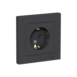 Priză cu protecție atlas design 16 a 250 v carbon schneider-electric