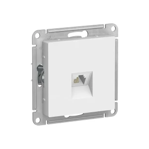 Розетка телефонная atlas design белый schneider-electric