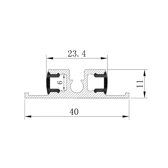 Алюминиевый профиль с крышкой hl-bapl040 40 x 11 x 2000 мм elmos 2