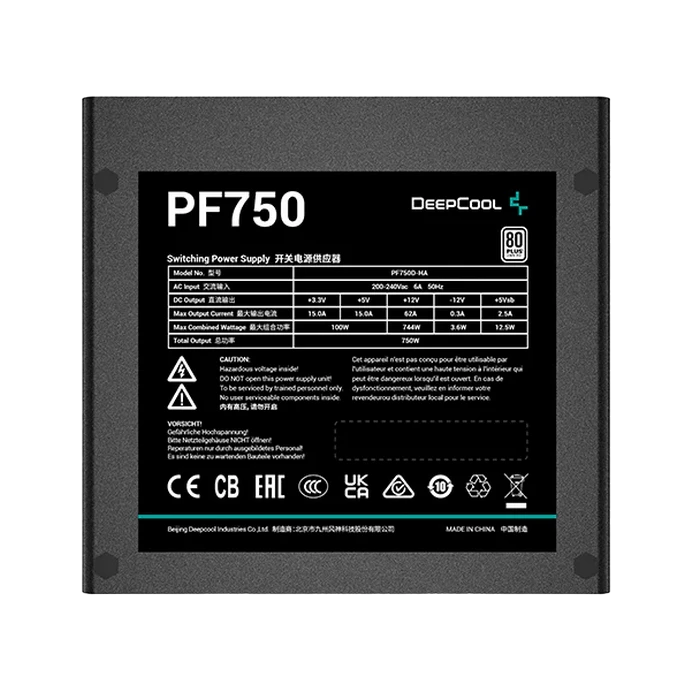 Блок питания для компьютеров deepcool pf750, 750вт, atx 2