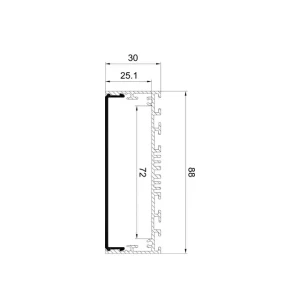 Алюминиевый профиль с крышкой hl-a028 88 x 30 x 2000 мм elmos Thumbnail 2
