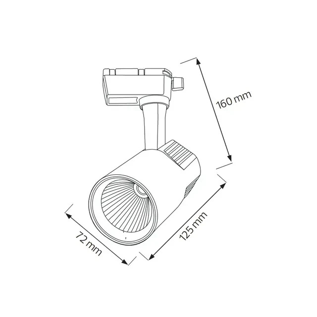 Proiector led pe șină varna-20 20 w cob 4200 k ip20 220 - 240 v horoz 2