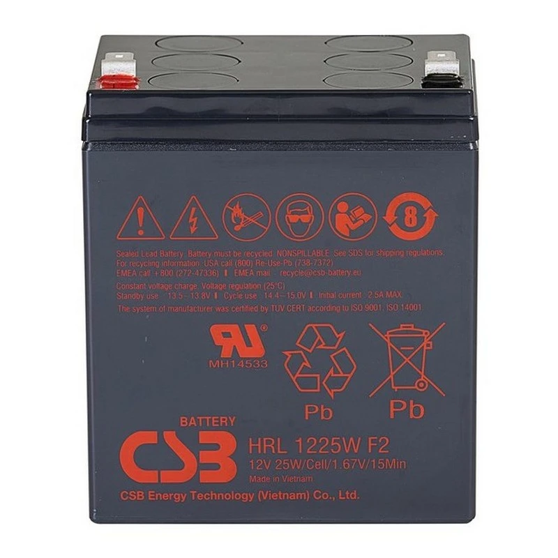Аккумулятор для резервного питания csb hrl1225w, 12в 6 2
