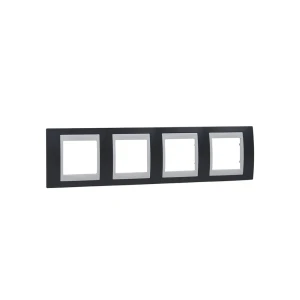 Ramă cu 4 locuri unica plus ardezie/gri 8 module schneider-electric