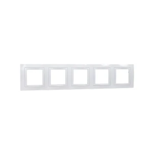 Ramă cu 5 locuri unica basic alb orizontală schneider-electric