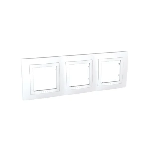 Рамка трёхместная unica basic белый горизонтальная schneider-electric