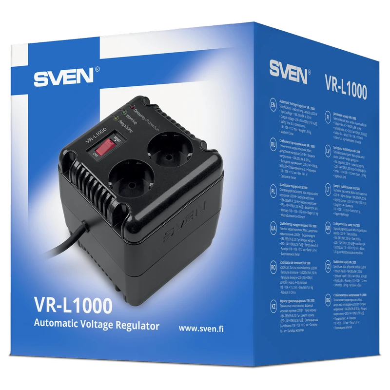 Stabilizator de tensiune sven vr-l1000, 1000va 3