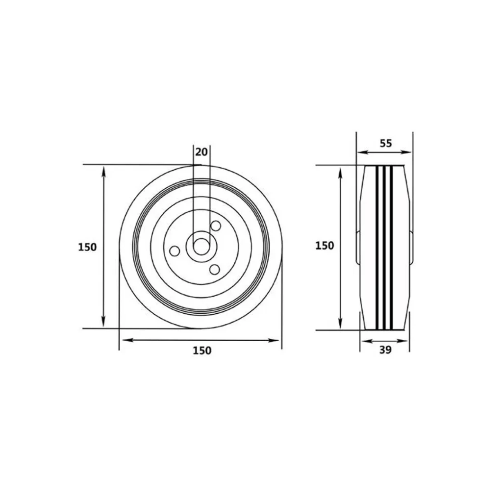 Roată pentru cărucior 150 mm vorel 2