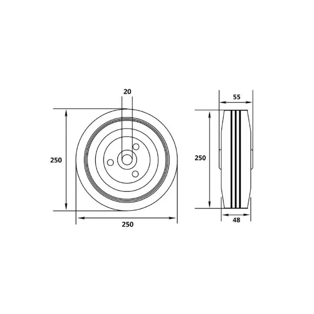 Roată pentru cărucior 225 mm vorel 2
