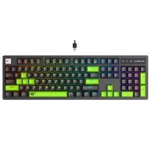 Клавиатура havit kb893l, проводное, черный | зелёный