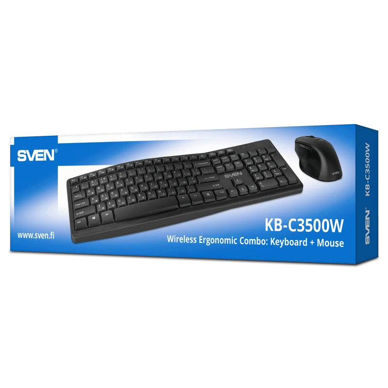Set tastatură + mouse sven c3500w, fără fir, negru 14