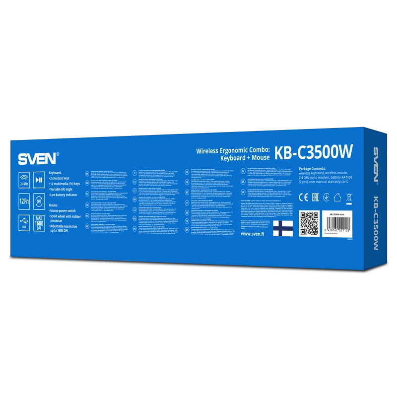 Set tastatură + mouse sven c3500w, fără fir, negru 10