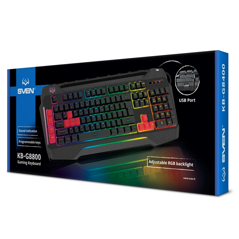 Tastatură sven kb-g8800, cu fir, negru 3