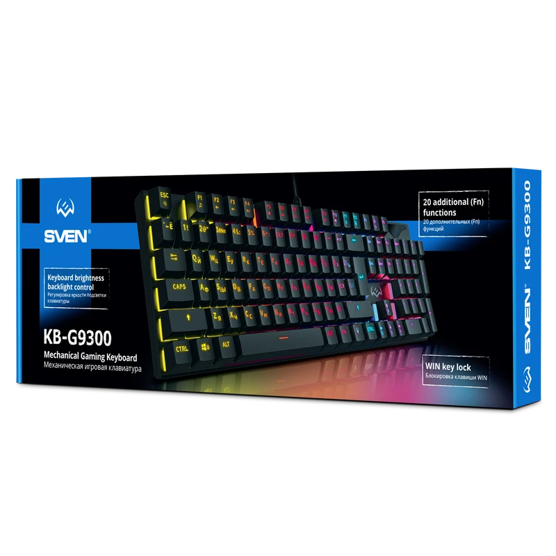 Tastatură sven kb-g9300, cu fir, negru 9