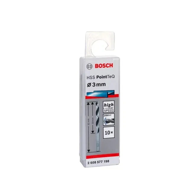 Набор свёрл 10 шт. по металлу pointteq 3 мм сталь hss цилиндрический bosch 2