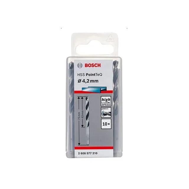 Набор свёрл 10 шт. по металлу pointteq 4.2 мм сталь hss цилиндрический bosch 2