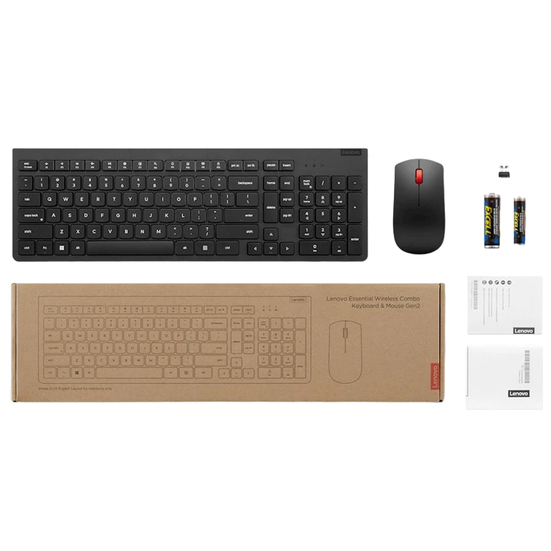 Клавиатура и мышь lenovo essential gen2, беспроводное, чёрный 4