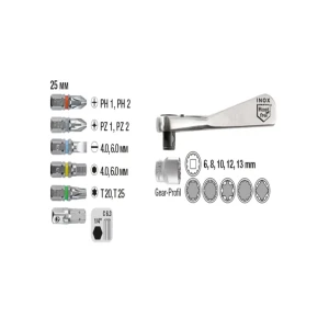 Set de chei tubulare cu clichet 1/4" 6 - 13 mm 25 mm kwb Thumbnail 3