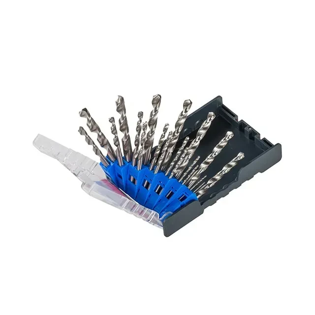 Set burghie 19 buc. pentru metal 1 - 10 mm oțel hss cilindric kwb 2