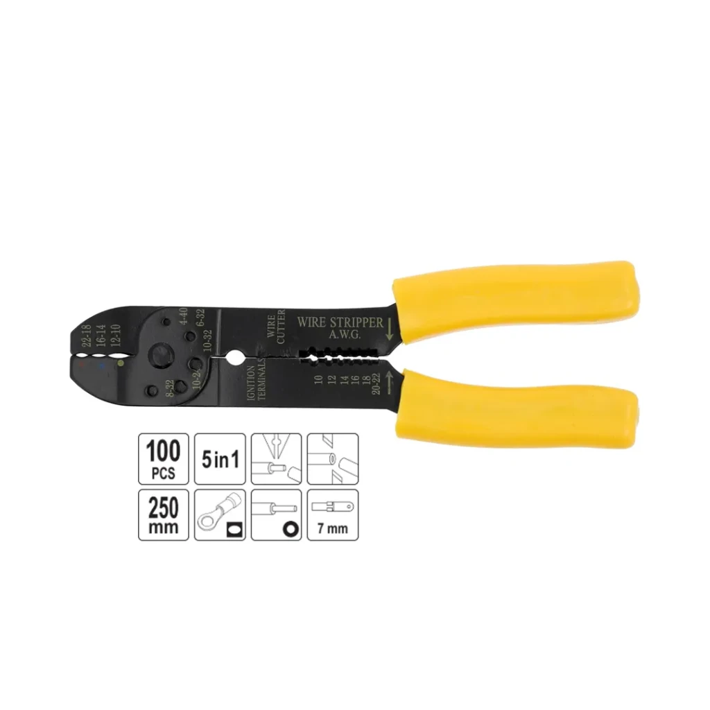 Clește de strângere și curățire a cablurilor 1.5 - 6 mm² 5 în 1 250 mm toya 3