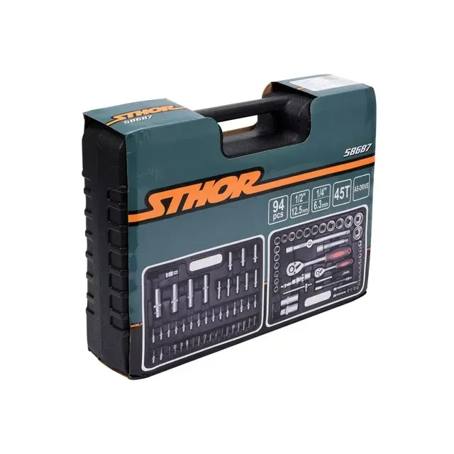 Set de chei tubulare cu clichet 1/2'' - 1/4'' as-drive 94 buc. sthor 2