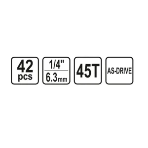 Set de chei tubulare cu clichet 1/4" as-drive 42 buc. sthor Thumbnail 2