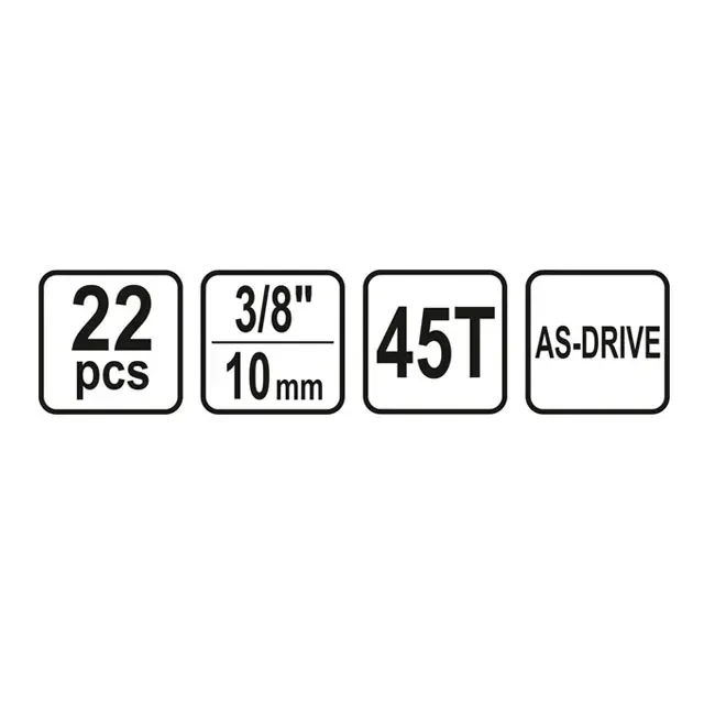 Set de chei tubulare cu clichet 3/8" as-drive 22 buc. sthor 2