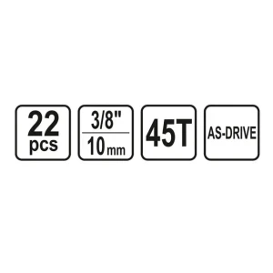Set de chei tubulare cu clichet 3/8" as-drive 22 buc. sthor Thumbnail 2