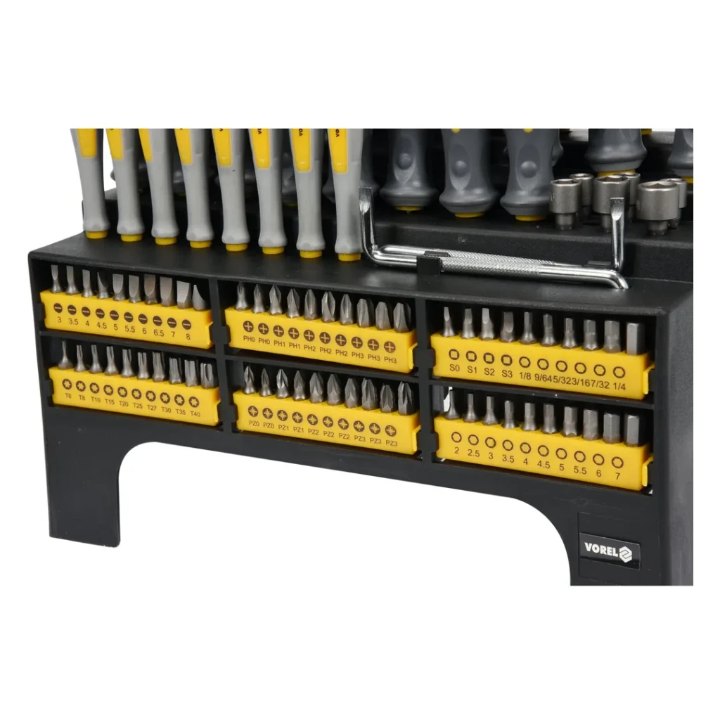 Set șurubelnițe și biți sl, ph, pz, hex, sq, tx 100 buc. vorel 3