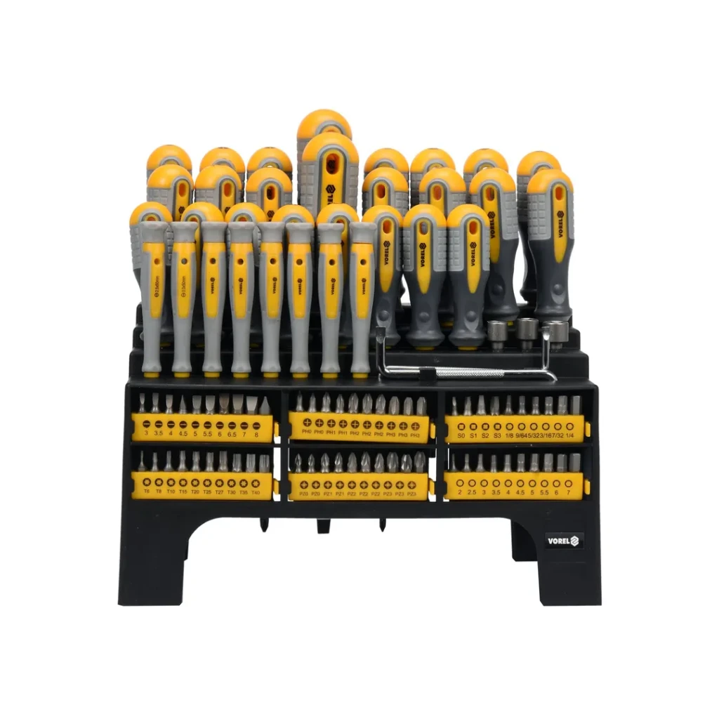 Set șurubelnițe și biți sl, ph, pz, hex, sq, tx 100 buc. vorel 5