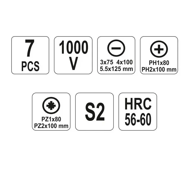 Набор диэлектрических отверток sl, ph, pz 1000 в yato 3