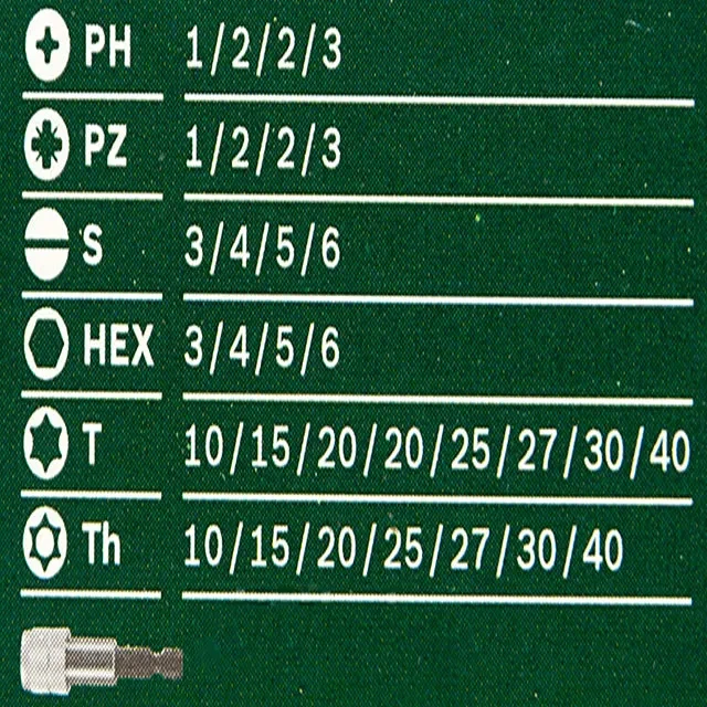 Набор бит с адаптером 32 шт. x-line 32 ph, pz, sl, tx, hex 1/4" 25 мм bosch 2